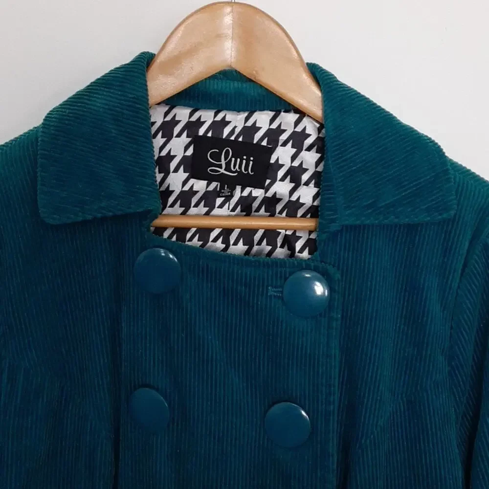 Vintage Luii Teal Corduroy Jacket Large